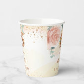 キンセアニェラバラ金ゴールド花模様グリッターゴールデン 紙コップ (左)