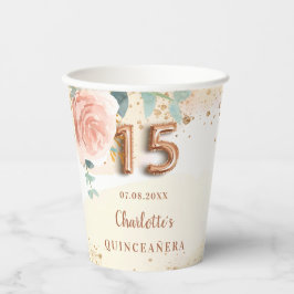 キンセアニェラバラ金ゴールド花模様グリッターゴールデン 紙コップ