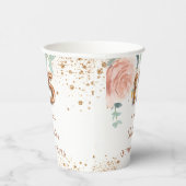 キンセアニェラバラ金ゴールド花模様グリッター 紙コップ (右)