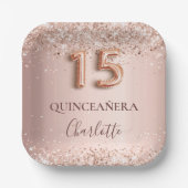 キンセアニェラバラ金ゴールド赤面グリッタードライブ名 ペーパープレート (正面)