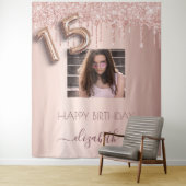 キンセアニェラバラ金ゴールド赤面グリッタードリップス写真 タペストリー (インサイチュ)