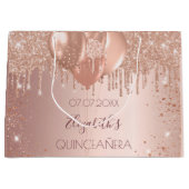 キンセアニェラバラ金ゴールド赤面グリッターバルーン ラージペーパーバッグ (正面)