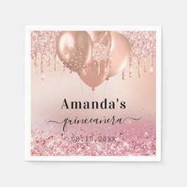 キンセアニェラバラ金ゴールド赤面グリッター名 スタンダードカクテルナプキン