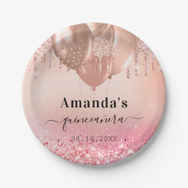 キンセアニェラバラ金ゴールド赤面バルーン名 ペーパープレート