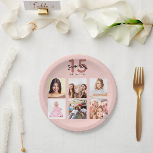 キンセアニェラバラ金ゴールド赤面写真名 ペーパープレート (ウェディング)