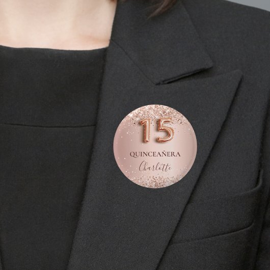 キンセアニェラバラ金ゴールド赤面名タグ 缶バッジ