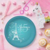 キンセアニェラバースデーパーティパリターコイズ ペーパープレート (パーティー)