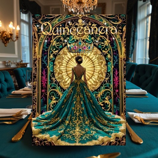 キンセアニェラバースデーパーティーエキゾチックティール（緑がかった色）ピンク 招待状