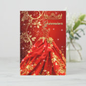 キンセアニェラバースデーパーティーエキゾチック赤金ゴールドドレス 招待状 (スタンド正面)