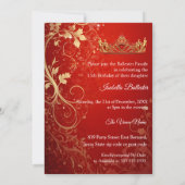 キンセアニェラバースデーパーティーエキゾチック赤金ゴールドドレス 招待状 (裏面)