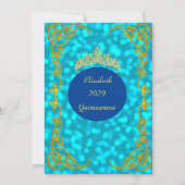 キンセアニェラバースデーパーティーティール（緑がかった色）金ゴールド招待状 招待状 (裏面)