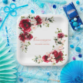 キンセアニェラバースデーパーティードレッドピンクカスタムフローラ ペーパープレート (パーティー)