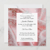 キンセアニェラバースデーパーティーピンクドレスティアラ 招待状 (裏面)