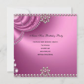 キンセアニェラバースデーパーティーピンクホワイトパール 招待状 (裏面)