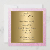 キンセアニェラバースデーパーティーピンク金ゴールドホワイトティアラ 招待状 (裏面)