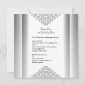 キンセアニェラバースデーパーティーホワイトダイアモンズシルバー 招待状 (裏面)