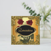 キンセアニェラバースデーパーティー金ゴールド 招待状 (スタンド正面)