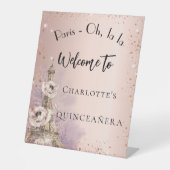 キンセアニェラパリエッフェルタワーバラ金ゴールド歓迎 台座サイン (正面)