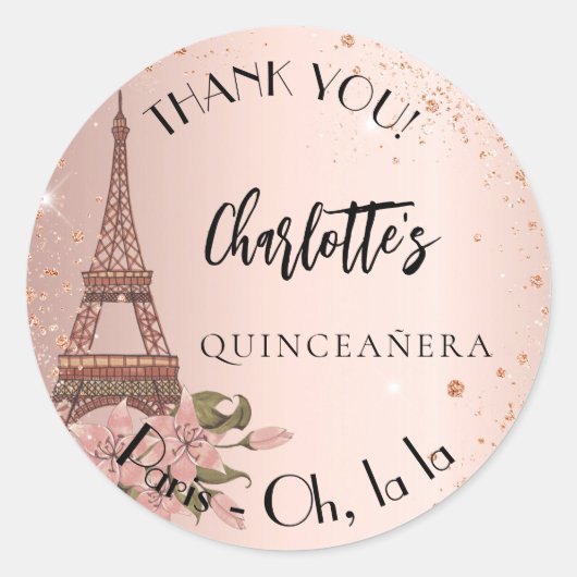 キンセアニェラパリエッフェルタワー感謝していユー ラウンドシール (正面)