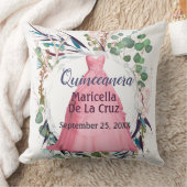 キンセアニェラパーソナライズされたギフトピンクドレス クッション (ブランケット)