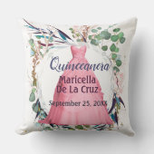 キンセアニェラパーソナライズされたギフトピンクドレス クッション (正面)