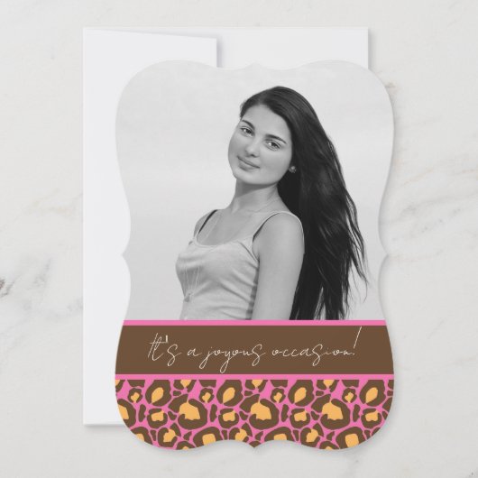 キンセアニェラパーティの招待状(チータープリント) 招待状 (正面)