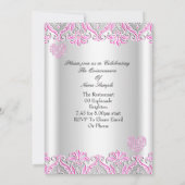 キンセアニェラパーティーかわいらしピンクハートレース4 招待状 (裏面)