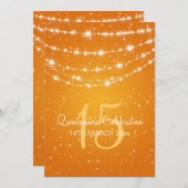 キンセアニェラパーティーきらめくチェーンオレンジ 招待状 (正面/裏面)