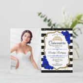 キンセアニェラパーティーと写真 – 王室の青金ゴールド 招待状 (スタンド正面)