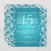 キンセアニェラパーティーウィンタースパークル2ターコイズ 招待状 (正面/裏面)