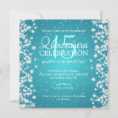 キンセアニェラパーティーウィンタースパークル2ターコイズ 招待状 (正面)