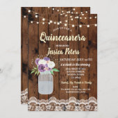 キンセアニェラパーティーウッドレースフローラジャー招待状15th 招待状 (正面/裏面)