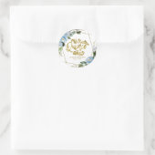 キンセアニェラパーティーゴールドフォイルダスティブルーフローラ ラウンドシール (バッグ)