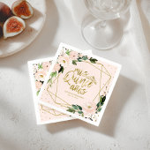 キンセアニェラパーティーゴールドフォイル赤面ピンクフローラ スタンダードカクテルナプキン