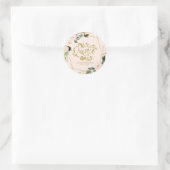 キンセアニェラパーティーゴールドフォイル赤面ピンクフローラ ラウンドシール (バッグ)