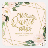 キンセアニェラパーティーゴールドフォイル赤面ピンク スクエアシール (正面)