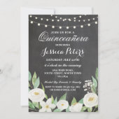 キンセアニェラパーティーチョークホワイトフラワーズ招待状15th 招待状 (正面)