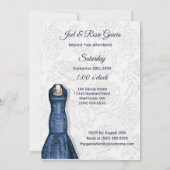 キンセアニェラパーティーネイビーブルー&ホワイトローズ 招待状 (裏面)