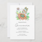 キンセアニェラパーティーバタフライテーマ 招待状 (正面)