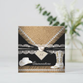 キンセアニェラパーティーバ素朴ーラップ女性のカーボーイハットブーツ 招待状 (スタンド正面)