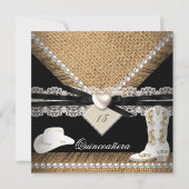 キンセアニェラパーティーバ素朴ーラップ女性のカーボーイハットブーツ 招待状 (正面)