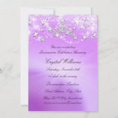 キンセアニェラパーティーパープルスパークルティアラスターズ 招待状 (裏面)