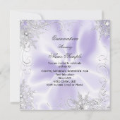 キンセアニェラパーティーパープル薄紫バラスノーフレーク 招待状 (裏面)