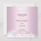 キンセアニェラパーティーピンクティール(緑がかった色)ティアラバタフライ2 招待状 (裏面)