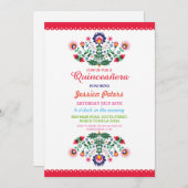 キンセアニェラパーティーフローラフィエスタメキシコ誕生日 招待状 (正面/裏面)