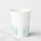 キンセアニェラパーティーブルーホワイトスノーフレークカスタム 紙コップ (左)