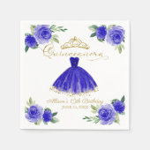 キンセアニェラパーティーブ王室のルーガウンフローラ スタンダードカクテルナプキン (正面)