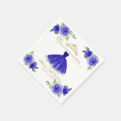 キンセアニェラパーティーブ王室のルーガウンフローラ スタンダードカクテルナプキン (角)