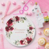 キンセアニェラパーティーレッドピンクフローラカスタム紙 ペーパープレート (パーティー)
