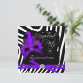 キンセアニェラパーティー仮装パープルゼブラ 招待状 (スタンド正面)